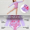 thumbnail image 5 of Girls Mermaid Long Sleeve Costume Scale Print One Piece Swimsuit Rash Guard Swimsuit Size 7-8Y, 5 of 10