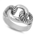 thumbnail image 1 of Cuban Link Oxidized Chain Knot Wide Ring 925 Sterling Silver Band Jewelry Female Male Unisex Size 11, 1 of 4