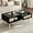 Black_lsj007, variant on Coffee Table with Storage, Boho Dining Table with Rattan Drawer and Solid Wood Legs, Small Coffee Tables for Living Room, Oak