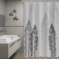 thumbnail image 3 of Fog Forest Grey Shower Curtain for Bathroom, Misty Jungle Pine Trees Plant Design Cloth Curtains Set, 72X72in, 3 of 5