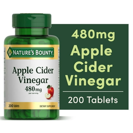 Nature’s Bounty Apple Cider Vinegar Supplement  480 mg  200 Tablets
