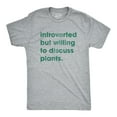 thumbnail image 1 of Mens Introverted But Willing to Discuss Plants T Shirt Funny Gardening Tee (Heather Grey) - L, 1 of 3
