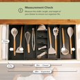 thumbnail image 4 of KitchenEdge Organizador de cajones de cocina ajustable para utensilios y basura expandible a 33 pulgadas de ancho 9 compartimentos 100% bambú, 4 of 5