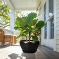 thumbnail image 4 of 13 Inch Flower Pots Modern Round Ceramic Planter with Drainage Hole Housewarming Gift for Large Indoor Plants & Fiddle Leaf Fig Black, 4 of 7