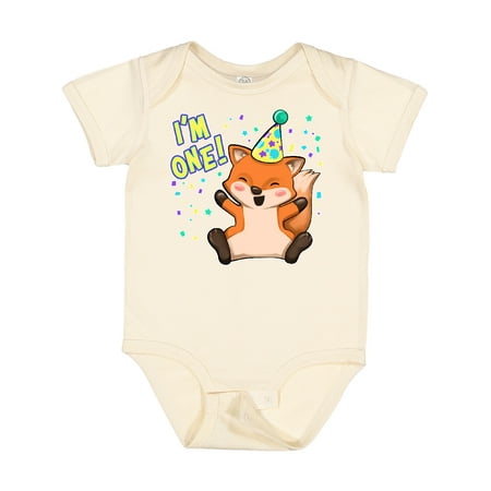 

Inktastic I m One!- Cute Fox Birthday Gift Baby Boy or Baby Girl Bodysuit