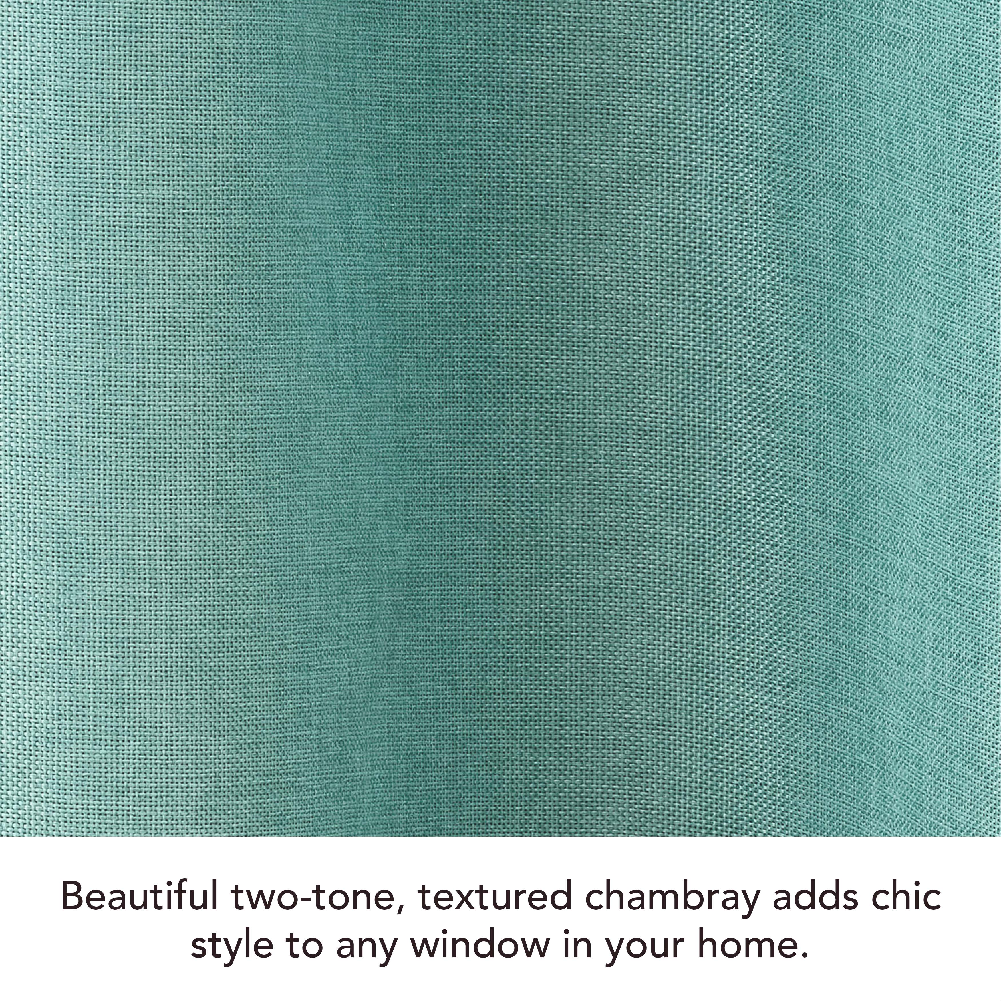 Legrae Blackout Thermal Insulated Grommet Curtains, Set of 2 Panels with Tiebacks, Turquoise, 38" x 84"
