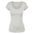 thumbnail image 2 of Essential Basic Scoop Neck Short Sleeve Tee Women Basic Tshirt - Value Pk Deal, Junior to Plus Sizes, 2 of 5