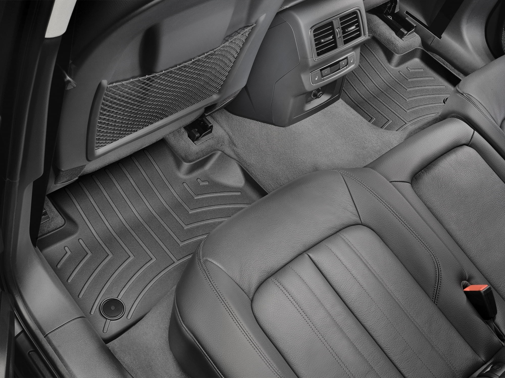 WeatherTech Custom Fit FloorLiners compatible with Audi Q5 Sportback, SQ5, SQ5 Sportback, Q5, SQ8 - 2nd Row (2-Piece Liner), Black