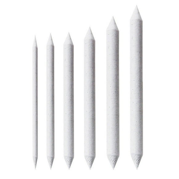 6 Pcs Blending Stumps and Tortillions Blending Sticks,Oil Pastel Blending Pencil,Soft Paper Sketch Shading Pencils,Tortillions Paper Art Pencil Sticks,for Artist Sketch Drawing Tool,White