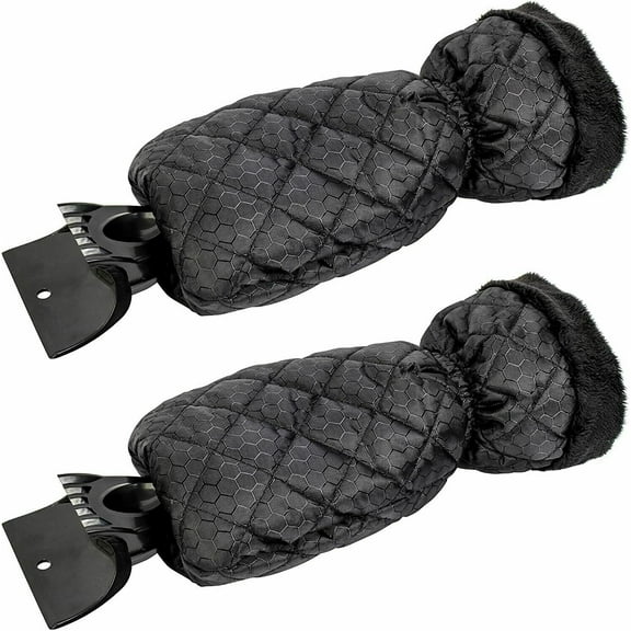 GADLANE Snow Frost Ice Scraper Glove Mitt Car Window Insulated Lined Warm 2 PACK