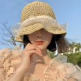 thumbnail image 6 of CoCopeanut fashion Summer New Handmade Crochet Beach Hat Korean Short-brimmed Bucket Hat Women Fisherman Hat Girls Fashion Hollow Panama, 6 of 6