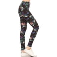 thumbnail image 2 of Long Yoga Style Banded Lined Floral Printed Knit Legging With High Waist Multi, 2 of 4