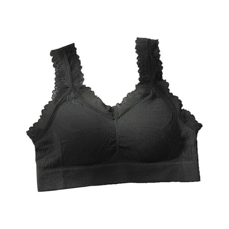 

YWDJ Nursing Bras Fashion Women Bra Solid Vest Camisole Breathable Push Up Tops Underwear Black