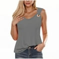 thumbnail image 1 of cfhntfmh Débardeurs pour Femmes Été Sans Manches Décontracté Ample Col Rond T-Shirt 2025 Mode Sorties Chemisiers, 1 of 4
