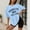 Bleu Ciel, variante sur WILLBEST Canada T Shirt T-Shirt Ample Décontracté à Imprimé à Col Rond à Manches Courtes pour Femmes