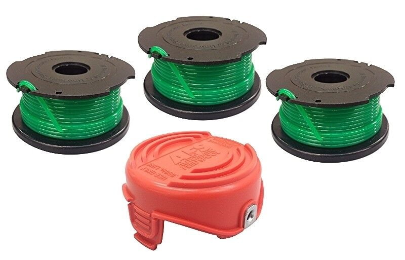 (3) Auto Feed Spools and Replacement Bump Cap for Black & Decker GH3000