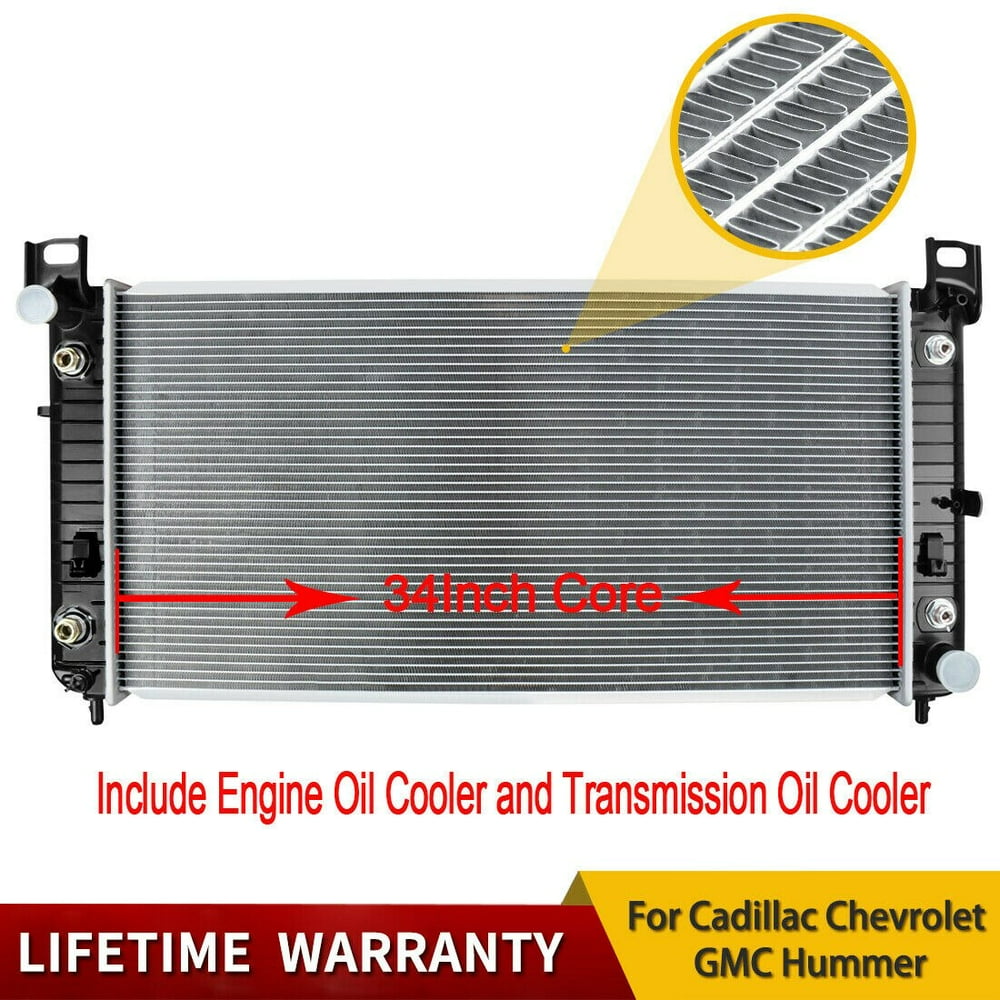 Yitamotor 34 Inch Aluminum Radiator for 2000 Chevy Silverado 1500