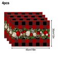 thumbnail image 1 of 4Pcs Christmas 18*12IN Bell Snowflake Placemats Washable Anti-stain Insulation, 1 of 8