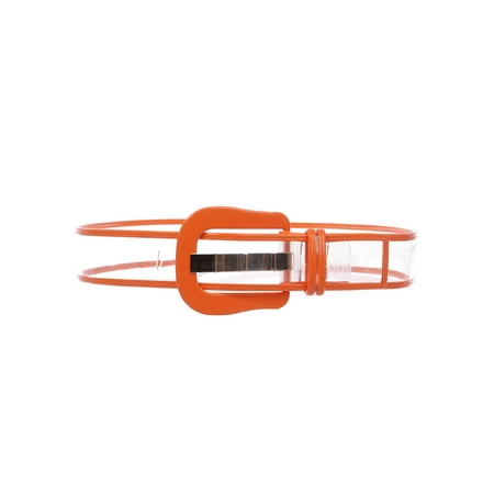 Floral Patent Belt - Women's Fancy Buckle Color-Trimmed Patent Leather Wide Fashion Jelly Clear Belt