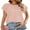 Pink, variant on Weardear Womens Casual Tops Cap Short Sleeve T Shirt Round Neck Textured Fall Basic Shirt