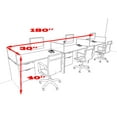 thumbnail image 2 of Three Person Divider Modern Office Workstation Desk Set, #OT-SUL-SP27, 2 of 2