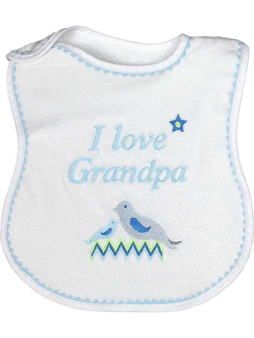Raindrops Baby Boys "I Love Grandpa" Embroidered Bib, Blue by Raindrops