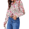 thumbnail image 4 of Fantaslook Womens Button Down Shirts Boho Floral Printed Long Sleeve Blouses Business Work Shirt Dressy Casual Loose Tops, 4 of 10