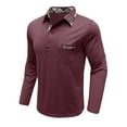 thumbnail image 5 of FYDUU Mens Polo Golf Shirts Men's Shirt Long Sleeve Classic Polo Shirts Casual Button Tee Collared Work Pullover Shirts With Pockets Pullover Classic Golf Top, 5 of 6