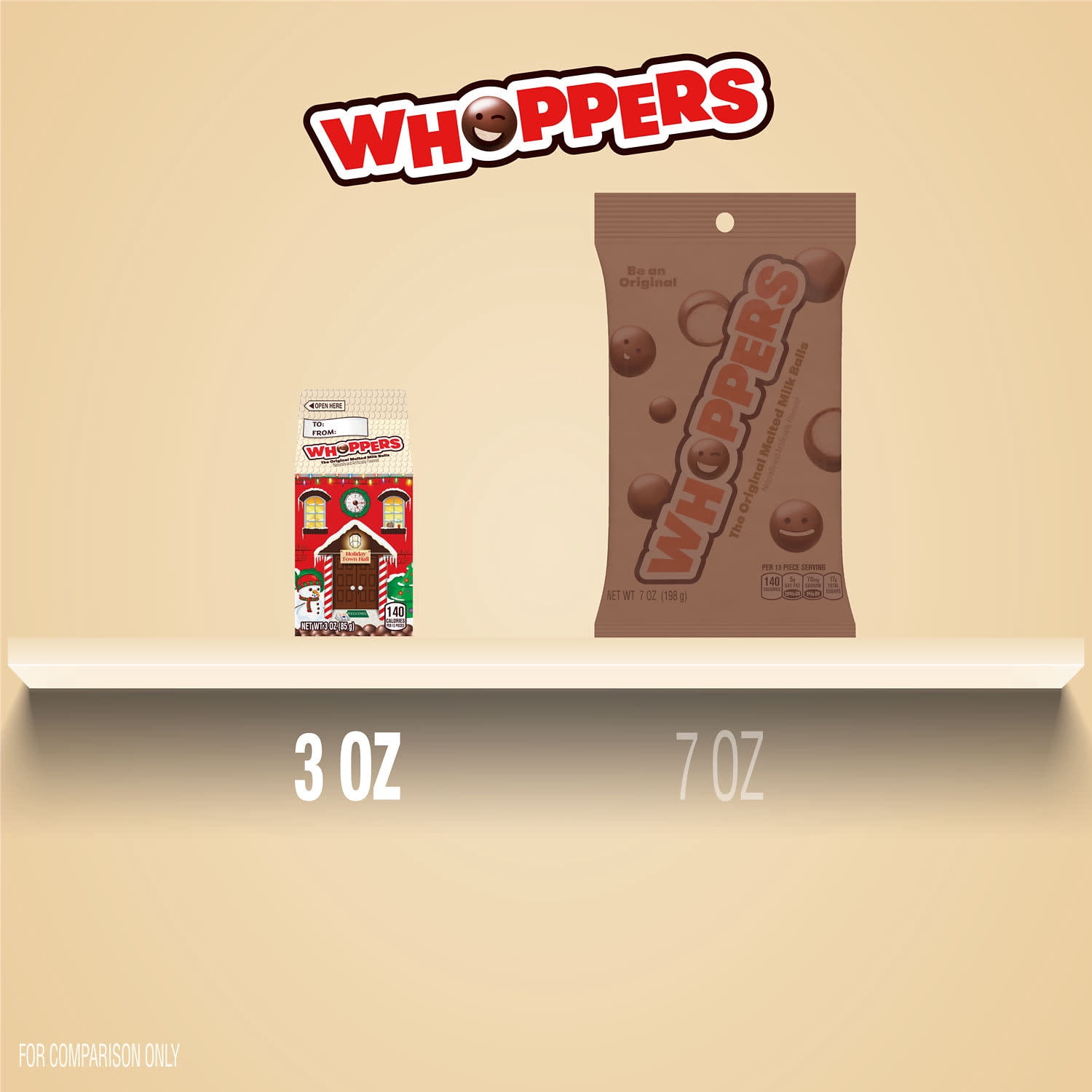 (4 pack) Whoppers Malted Milk Balls Christmas Holiday Candy Stocking Stuffers, Carton 3 oz