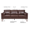 thumbnail image 2 of Spaco 3 Seat Small Couches For Living Room PU Sofe with 2 Soft Pillows, Brown, 2 of 12