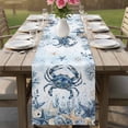 thumbnail image 4 of Blue Crab Coastal Table Runner 72 Inches, Beach Starfish Nautical Coral Ombre Bed Runner Dresser Scarves Tabletop for Indoor Outdoor Parties/Ceremony/Banquet, 14" x 72", 4 of 9