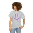 thumbnail image 3 of Purple outline smiley face t shirt Unisex Heavy Cotton Tee, 3 of 8