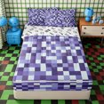thumbnail image 2 of Erosebridal Dreamy Lavender Ombre Check Zipper Full Size Comforter Sets with Fitted Sheet and 2 Pillowcases,Pale Violet Square Zipper Bedding Set,Lilac Sky,4pcs,Reversible, 2 of 6