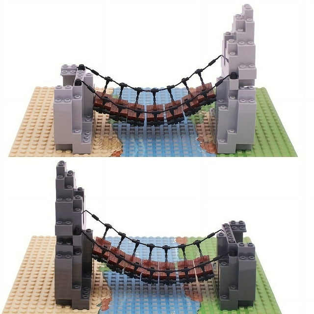 Blocks Drawbridge Set, Mountain Jungle Forest Construction Building Bricks, DIY Small Blocks Accessories Build Model Kit 6083 6082 63141