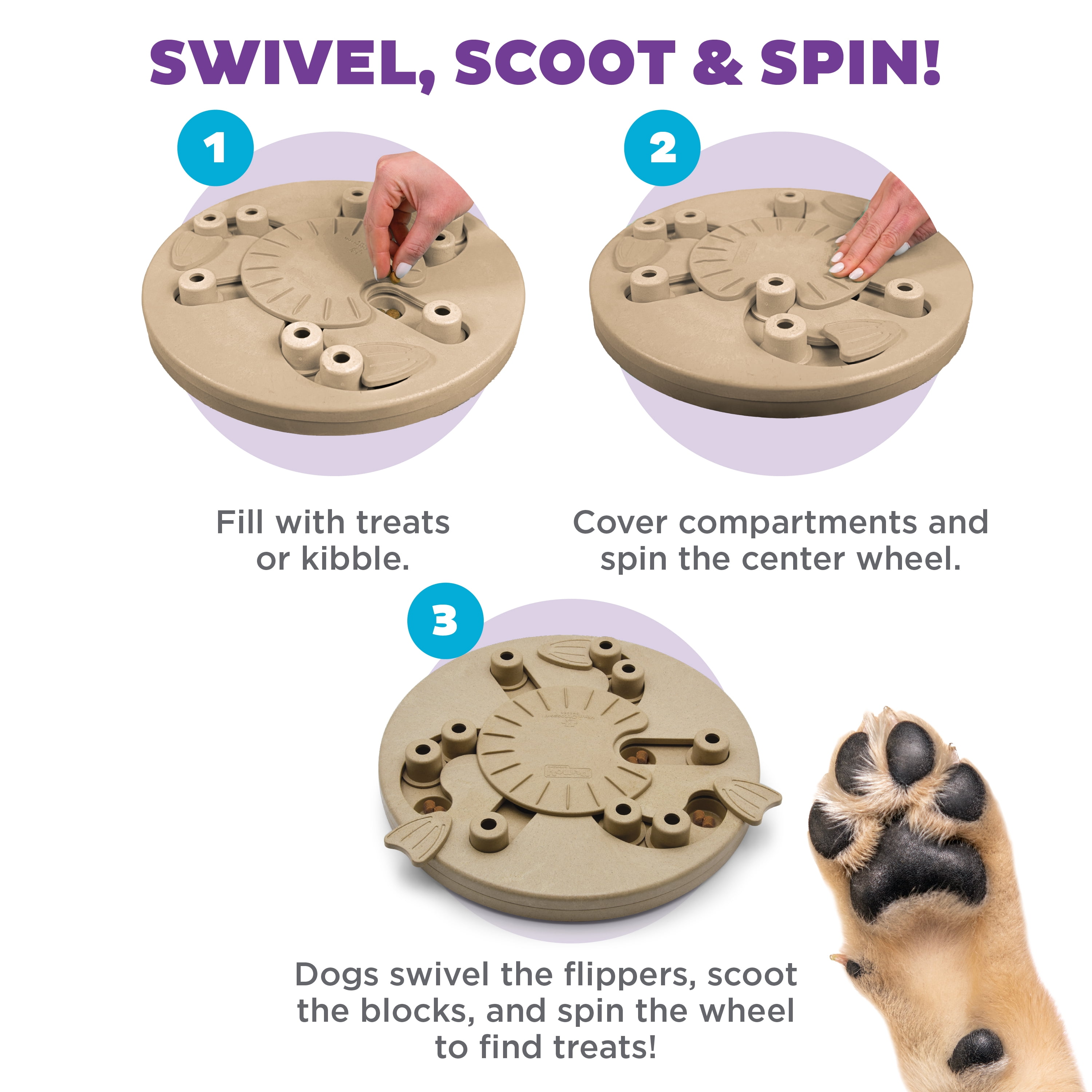 Outward Hound by Nina Ottosson Dog Worker Treat Puzzle Enrichment Toy, Level 3 Advanced, Tan