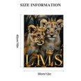 FACANNAP Framed Lion Family Canvas Wall Art The and Queen with Gold