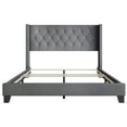 thumbnail image 6 of Home Design Monroe Twin Tufted Upholstered Wingback Panel Bed Frame with Diamond Tufting and Nailhead Trim for Adult Bedroom, Gray, 6 of 10