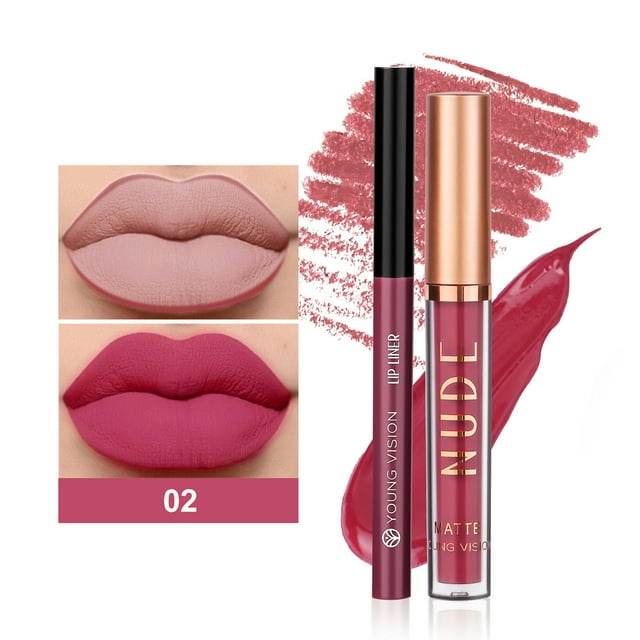 Fiudx Set de Labiales Mate, Delineador de Labios de Doble Punta y Tinte Labial Aterciopelado, Color Cómodo y Duradero, Perfecto para La Oficina o Fiesta, Regalo Ideal para Amigos y Familiares.