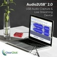 thumbnail image 3 of ClearClick Audio to USB 2.0 (Second Generation) - Audio Capture & Live Streaming Device - Input 1/8" 3.5mm Aux AV RCA Audio & Music - USB-C Plug & Play, 3 of 7