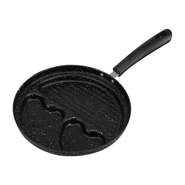 Sartén para tortillas, sartén para huevos, mango de , forma de cara sonriente, pequeña sartén para hacer crepes con calefacción uniforme para