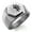 Silver, variant on Stainless Steel Blazing Sun Yin Yang Engraved Hexagon Crest Flat Top Biker Style Polished Ring