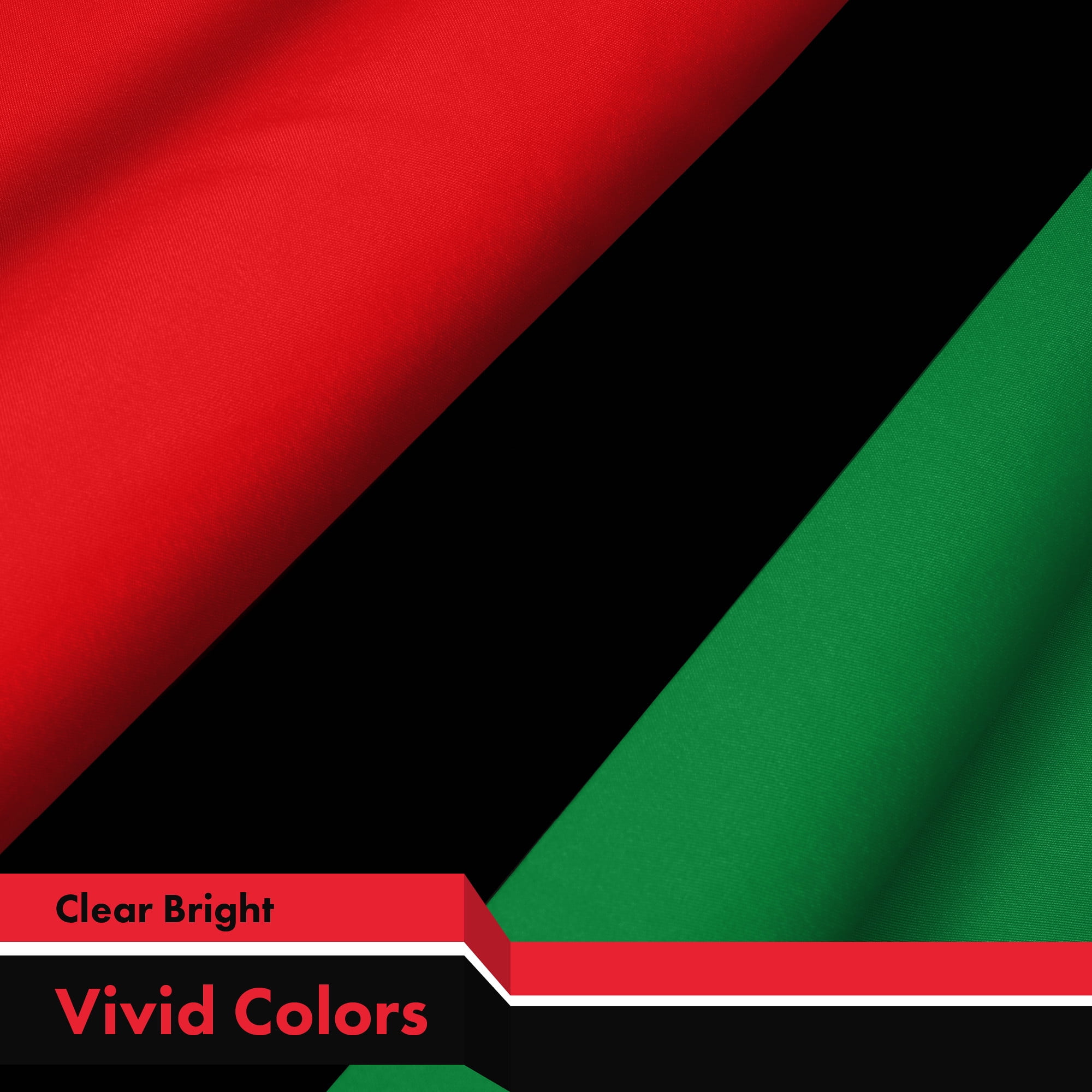 G128 10 Pack: Pan African Flag | 3x5 Ft | LiteWeave Pro Series Printed 150D Polyester | Freedom and Black Civil Rights Flag, Indoor/Outdoor, Vibrant Colors, Brass Grommets