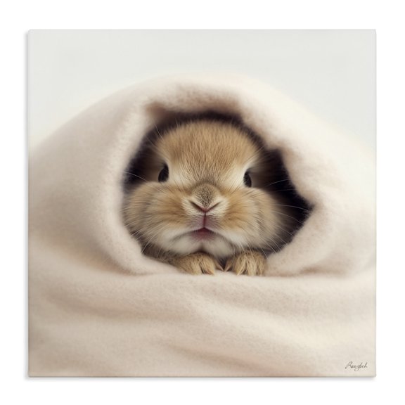 Stupell Industries Eclectic Baby Bunny in Blanket Canvas Art, 36 x 36, by Roozbeh