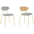 thumbnail image 2 of Dining Chairs Neo Modern Gray Velvet and Gold Metal Leg Dining Room Chairs - Set of 2,Dining Room Seating, 2 of 9