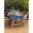 thumbnail image 4 of Rectangle Outdoor Tablecloth With Umbrella Hole And Zipper– Boho 4th of July Waterproof Patio Table Cover for Party, Picnic, Backyard, 60"x120" , Memorial Day Flowers, 4 of 8