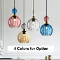 thumbnail image 7 of Kiven H-Type Track Lighting, 3-Light Modern Halo Track Pendant Light with Red Glass Globe, Track Light Pedant Adjustable Length for Bedroom Kitchen Island Home Shop, 7 of 7
