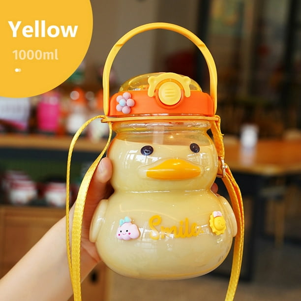 Duck Water Bottle Cute Sippy Cup Portable Reusable Student Pot