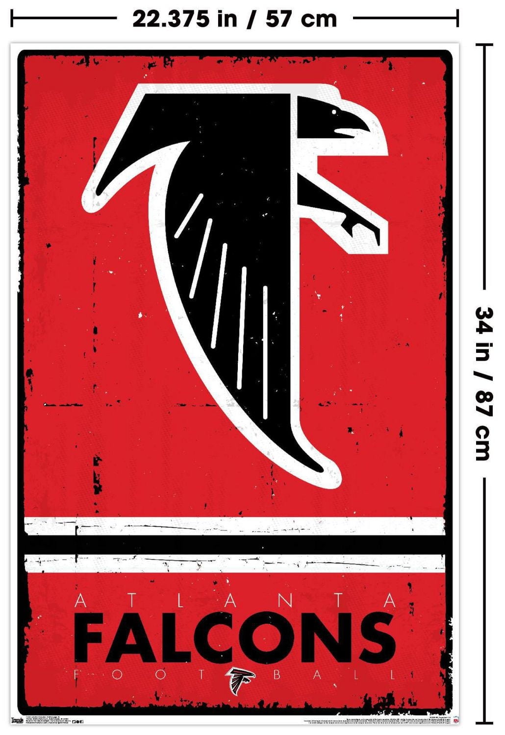 NFL Atlanta Falcons - Retro Logo 15 Wall Poster, 22.375" x 34"