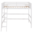thumbnail image 4 of Tcbosik Twin Size Loft Bed with Ladder, Wood Bed Frame with Full Length Guardrail, Easy Assembly, White, 4 of 9