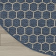 thumbnail image 5 of Nourison Reversible Indoor Outdoor 8' x Round Blue Modern Rug, 5 of 10
